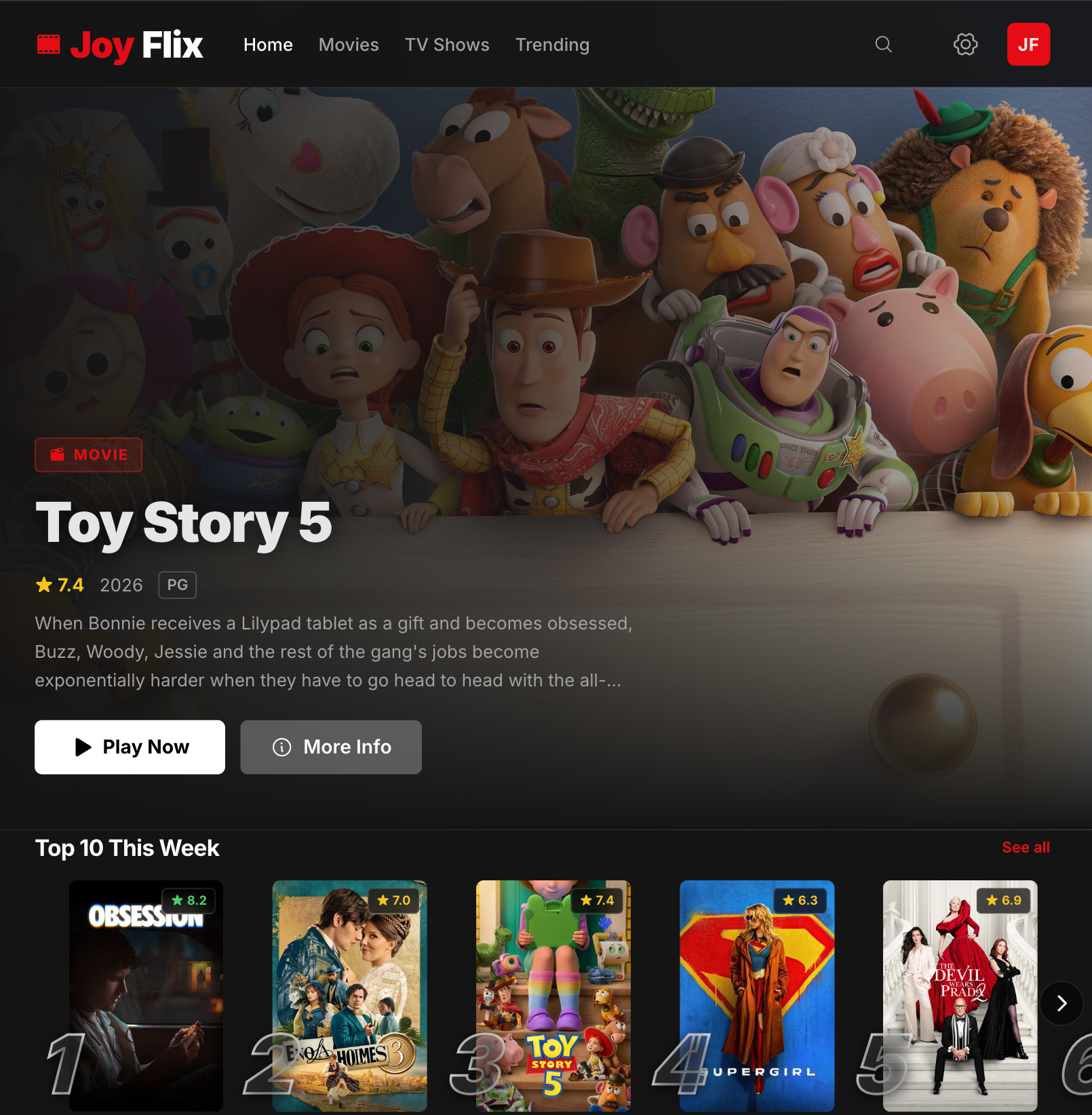 JoyFlix — Movie Streaming Platform